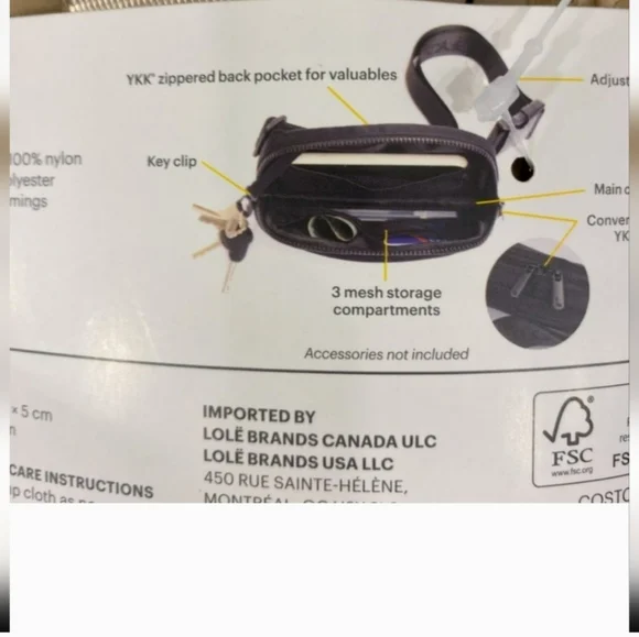 Lole Unisex Belt Bag new - Picture 3 of 7